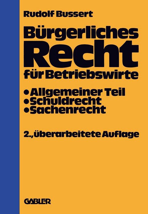 Produktbild: B&uuml;rgerliches Recht f&uuml;r Betriebswirte