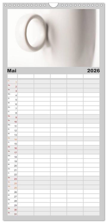 Produktbild: Familienplaner 2026 - my.LIFESTYLE - Leben in Wei&szlig; mit 5 Spalten (Wandkalender, 21 x 45 cm) CALVENDO