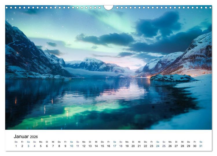 Produktbild: Aurora Borealis - Der Zauber der Nordlichter (Wandkalender 2026 DIN A3 quer), CALVENDO Monatskalender