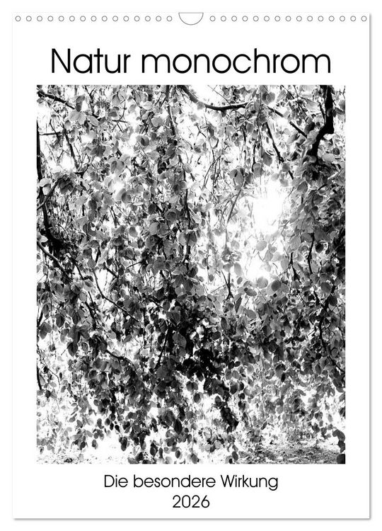 Produktbild: Natur monochrom Die besondere Wirkung (Wandkalender 2026 DIN A3 hoch), CALVENDO Monatskalender
