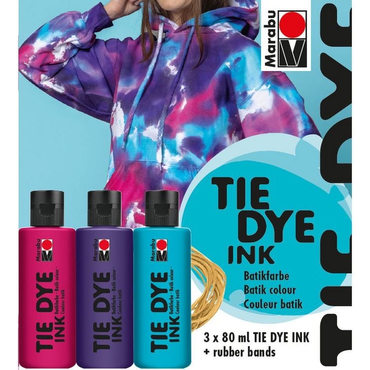 Produktbild: MARABU Batikfarben Tie Dye Ink, Trend himbeere, pflaume und karibik