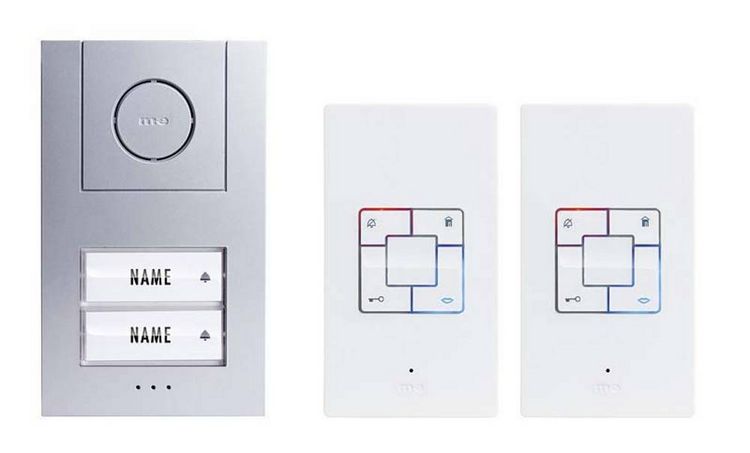 Produktbild: m-e modern-electronics Vistus AD ALU 4020 S Vistus T&uuml;rsprechanlage Kabelgebunden Komplett-Set 2 Familienhaus Silber