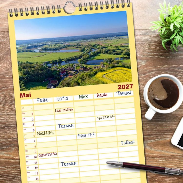 Produktbild: Familienplaner 2027 - Nationalpark Unteres Odertal mit 5 Spalten (Wandkalender, 21 x 45 cm) CALVENDO