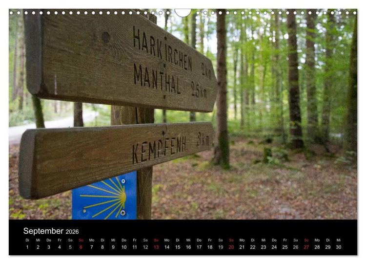 Produktbild: Jakobsweg M&uuml;nchen-Lindau (Wandkalender 2026 DIN A3 quer), CALVENDO Monatskalender