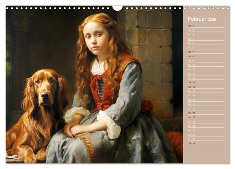 Produktbild: Dame mit Hund (Wandkalender 2026 DIN A3 quer), CALVENDO Monatskalender