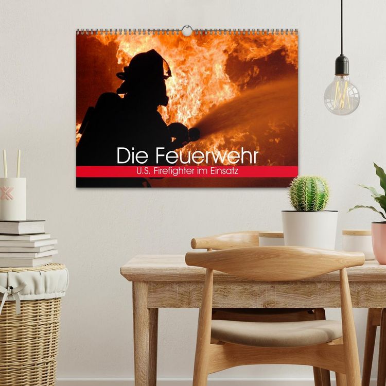 Produktbild: Die Feuerwehr. U.S. Firefighter im Einsatz (Wandkalender 2026 DIN A3 quer), CALVENDO Monatskalender