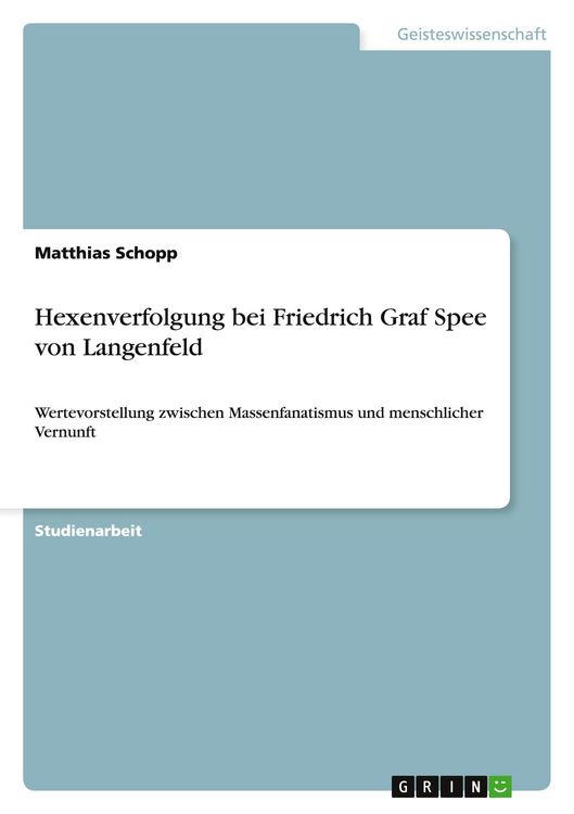 Produktbild: Hexenverfolgung bei Friedrich Graf Spee von Langenfeld