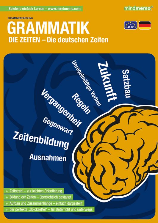 Produktbild: mindmemo Lernfolder - Die deutschen Zeiten - Deutsche Grammatik Lernhilfe