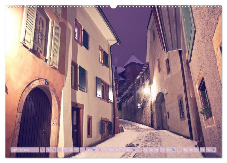 Produktbild: Rheinfelden bei Nacht (Wandkalender 2026 DIN A2 quer), CALVENDO Monatskalender