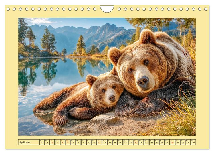 Produktbild: Im Herz der Wildnis. Die beeindruckende St&auml;rke und Stille der B&auml;ren (Wandkalender 2026 DIN A4 quer), CALVENDO Monatskalender