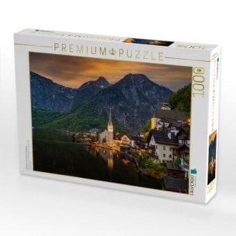 Produktbild: CALVENDO Puzzle Hallstatt nach Sonnenuntergang | 1000 Teile Lege-Gr&ouml;&szlig;e 64x48cm Foto-Puzzle f&uuml;r gl&uuml;ckliche Stunden