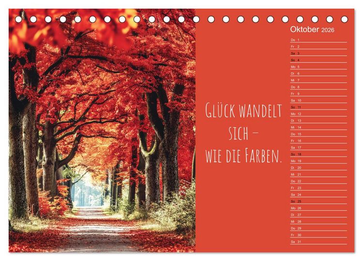 Produktbild: Eine Portion Gl&uuml;ck - Motivationskalender f&uuml;rs ganze Jahr (Tischkalender 2026 DIN A5 quer), CALVENDO Monatskalender
