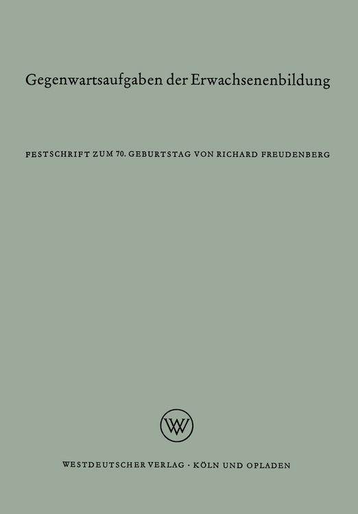 Produktbild: Gegenwartsaufgaben der Erwachsenenbildung