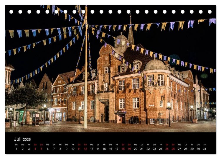 Produktbild: Buxtehude bei Nacht (Tischkalender 2026 DIN A5 quer), CALVENDO Monatskalender