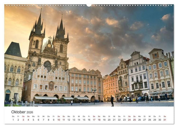 Produktbild: Prag - Die wundersch&ouml;ne Hauptstadt von Tschechien. (hochwertiger Premium Wandkalender 2026 DIN A2 quer), Kunstdruck in Hochglanz
