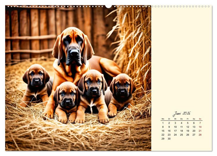 Produktbild: Bloodhound - M&auml;chtige Sp&uuml;rnase (hochwertiger Premium Wandkalender 2026 DIN A2 quer), Kunstdruck in Hochglanz