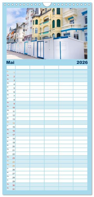 Produktbild: Familienplaner 2026 - Frankreichs Norden - Entlang der C&ocirc;te d'Opale mit 5 Spalten (Wandkalender, 21 x 45 cm) CALVENDO