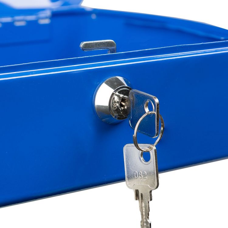 Produktbild: Idena Geldkassette Gr&ouml;&szlig;e 8 aus Metall 8 F&auml;cher blau 20,5x16x9cm
