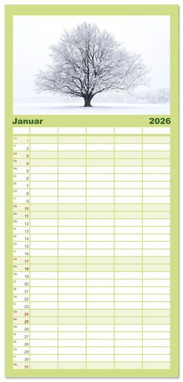 Produktbild: Familienplaner 2026 - Die Buche: 12 Baumportr&auml;ts mit 5 Spalten (Wandkalender, 21 x 45 cm) CALVENDO