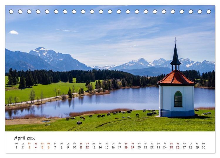 Produktbild: Einzigartige Seen in Bayern (Tischkalender 2026 DIN A5 quer), CALVENDO Monatskalender