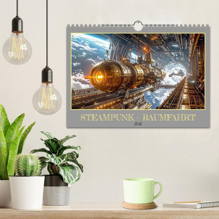 Produktbild: Steampunk-Raumfahrt (Wandkalender 2026 DIN A4 quer), CALVENDO Monatskalender