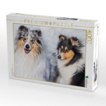 Produktbild: CALVENDO Puzzle Collies - R&uuml;de und H&uuml;ndin | 2000 Teile Lege-Gr&ouml;&szlig;e 90x67cm Foto-Puzzle f&uuml;r gl&uuml;ckliche Stunden