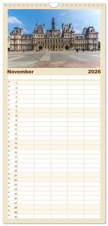 Produktbild: Familienplaner 2026 - PARIS Franz&ouml;sisches Flair und Historie mit 5 Spalten (Wandkalender, 21 x 45 cm) CALVENDO