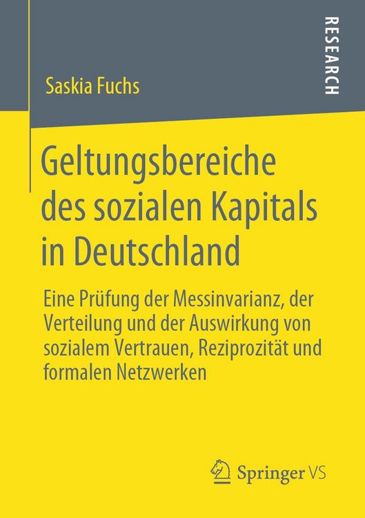 Produktbild: Geltungsbereiche des sozialen Kapitals in Deutschland