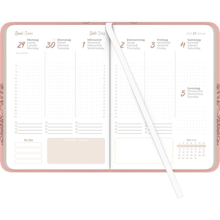 Produktbild: Lady Journal Deluxe Salmon 2026 - Taschen-Kalender A6 (10,7x15,2 cm) - Tucson Einband - mit Motivprägung - Weekly - 192 Seiten - Alpha Edition