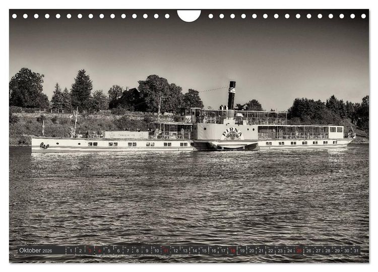 Produktbild: Schaufelraddampfer der S&auml;chsischen Dampfschiffahrt (Wandkalender 2026 DIN A4 quer), CALVENDO Monatskalender