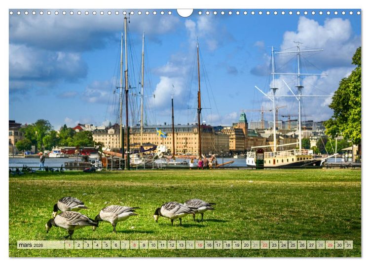 Produktbild: Stockholm - Vues maritimes (Calendrier mural 2026 DIN A3 vertical), CALVENDO calendrier mensuel