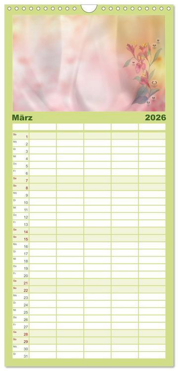 Produktbild: Familienplaner 2026 - Liebe wird im Herzen geboren mit 5 Spalten (Wandkalender, 21 x 45 cm) CALVENDO