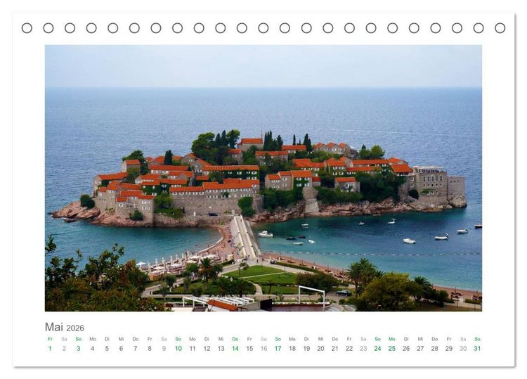 Produktbild: Traumhaftes Montenegro - Entdecken Sie die Perle der Adria im S&uuml;den Europas (Tischkalender 2026 DIN A5 quer), CALVENDO Monatskalender