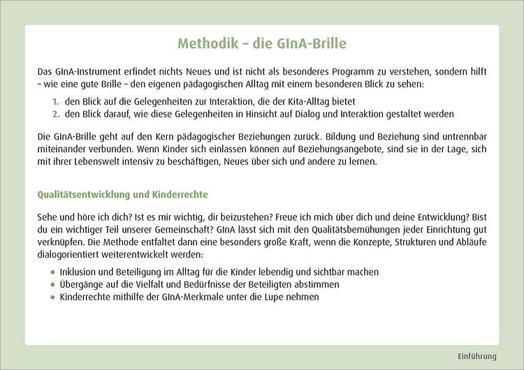 Produktbild: GInA. Das Kartenset: Impulse f&uuml;r die Kita