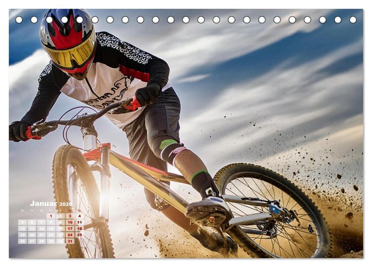 Produktbild: Abfahrtsrausch Downhill Aktion (Tischkalender 2026 DIN A5 quer), CALVENDO Monatskalender