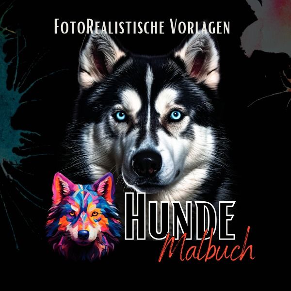 Produktbild: Black Midnight- Animals / Malbuch Hunde &bdquo;Fotorealistisch&ldquo;.