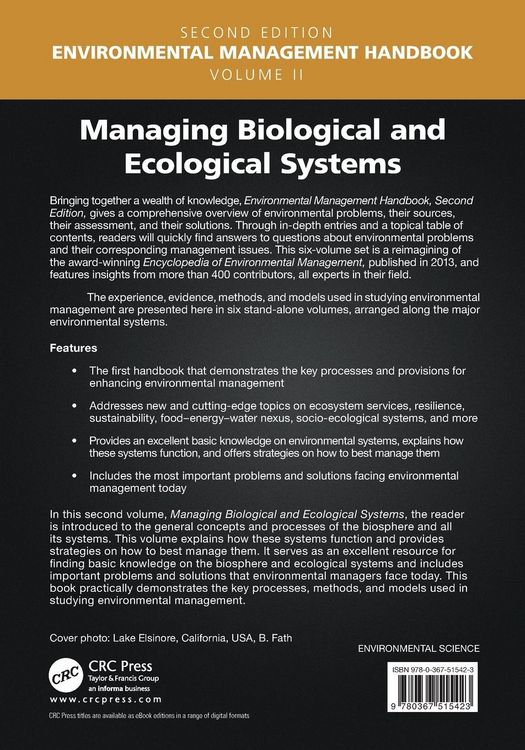 Produktbild: Managing Biological and Ecological Systems