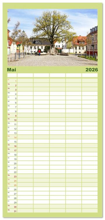 Produktbild: Familienplaner 2026 - Brandenburg - Sch&ouml;ne Orte im Landkreis Potsdam-Mittelmark mit 5 Spalten (Wandkalender, 21 x 45 cm) CALVENDO