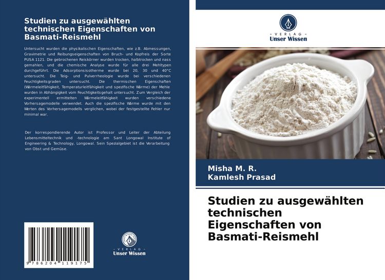 Produktbild: Studien zu ausgew&auml;hlten technischen Eigenschaften von Basmati-Reismehl