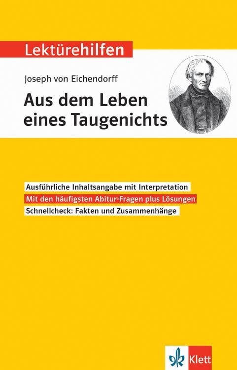 Produktbild: Lektürehilfen J. v.Eichendorff "Aus dem Leben eines Taugen."