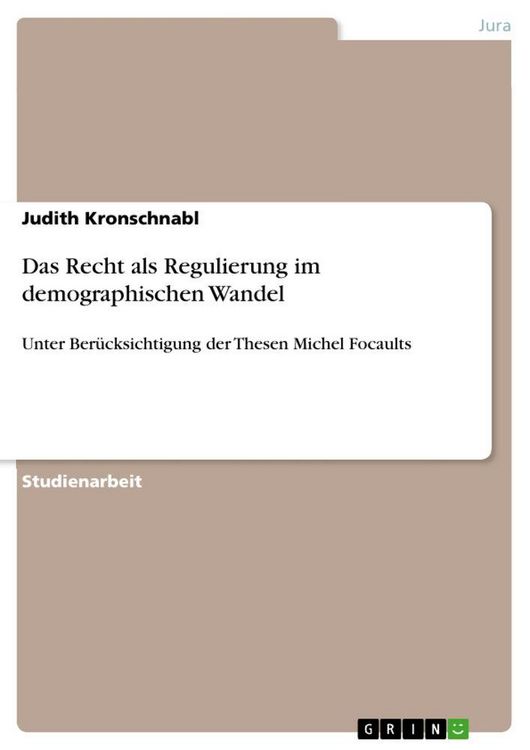 Produktbild: Das Recht als Regulierung im demographischen Wandel