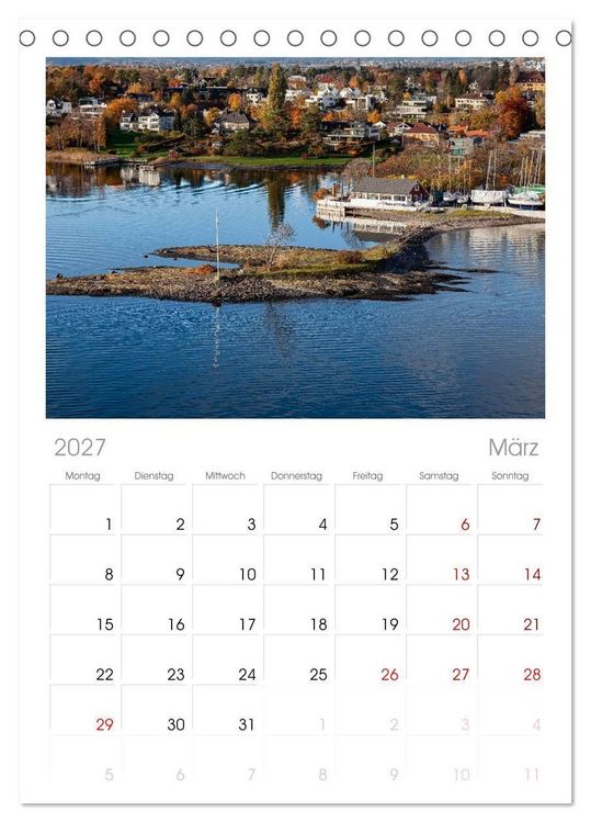 Produktbild: Tischplaner 2027 - Oslo mit dem Oslofjord (A5 Tischkalender zum Aufstellen) CALVENDO