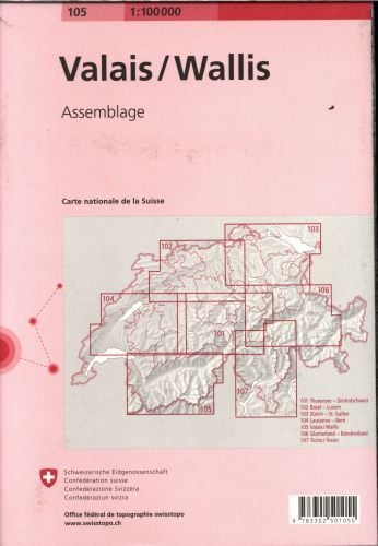 Produktbild: Swisstopo 1 : 100 000 Valais / Wallis