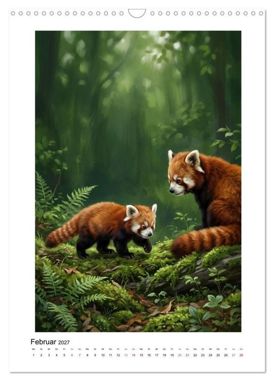 Produktbild: Rote Pandas &ndash; Pure Lebensfreude auf leisen Sohlen (Wandkalender 2027 DIN A3 hoch), CALVENDO Monatskalender