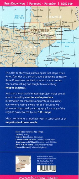 Produktbild: Reise Know-How Landkarte Pyren&auml;en / Pyrenees (1:250.000)