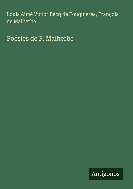 Produktbild: Po&eacute;sies de F. Malherbe