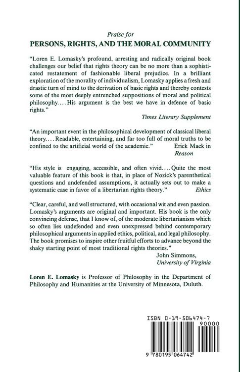 Produktbild: Persons, Rights, and the Moral Community