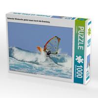 Produktbild: CALVENDO Puzzle Beherzter Windsurfer gleitet rasant durch die Brandung. | 1000 Teile Lege-Gr&ouml;&szlig;e 64x48cm Foto-Puzzle f&uuml;r gl&uuml;ckliche Stunden