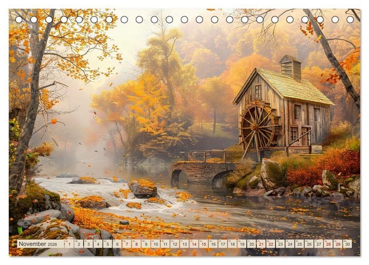 Produktbild: Kleine Cottages - Romantische Fantasieh&auml;uschen (Tischkalender 2026 DIN A5 quer), CALVENDO Monatskalender