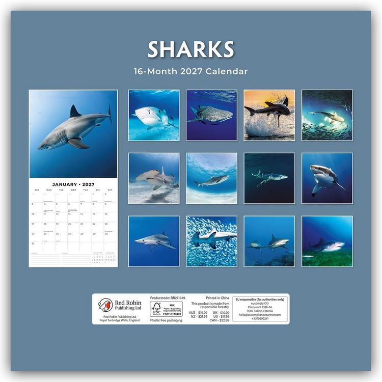 Produktbild: Sharks &ndash; Haie 2027 &ndash; 16-Monatskalender